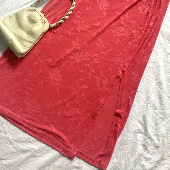 Vintage Floral Maxi Skirt with Leg Slit - Picture 2 of 3